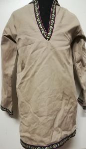 Kids Costumes to Hire - Indian top - SMALL - beige & Maroon detail
